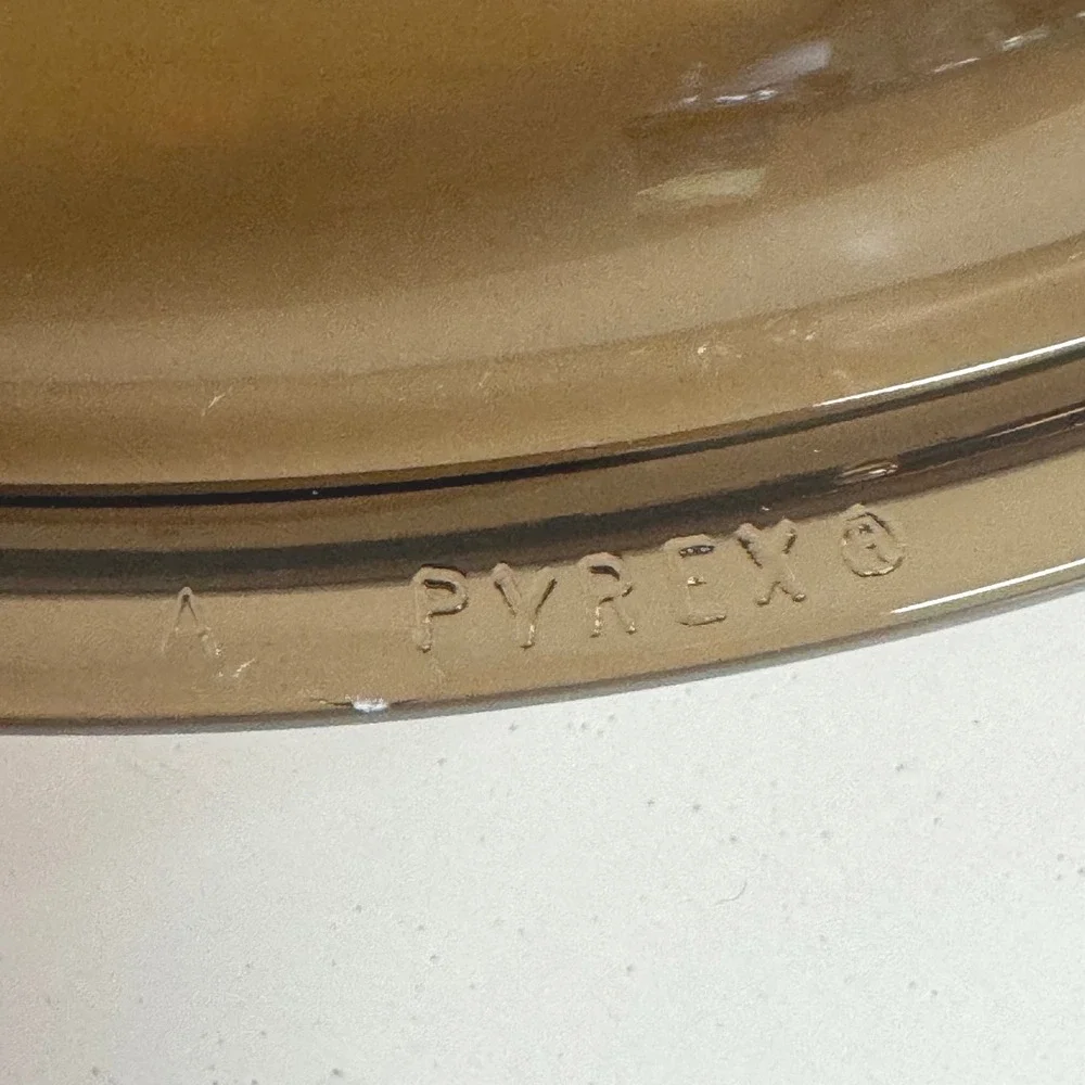 Vintage Corning Visions Amber Glass Skillet Frying Pan with Lid 10